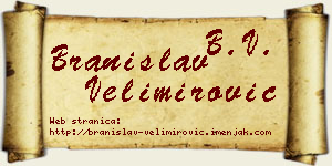 Branislav Velimirović vizit kartica